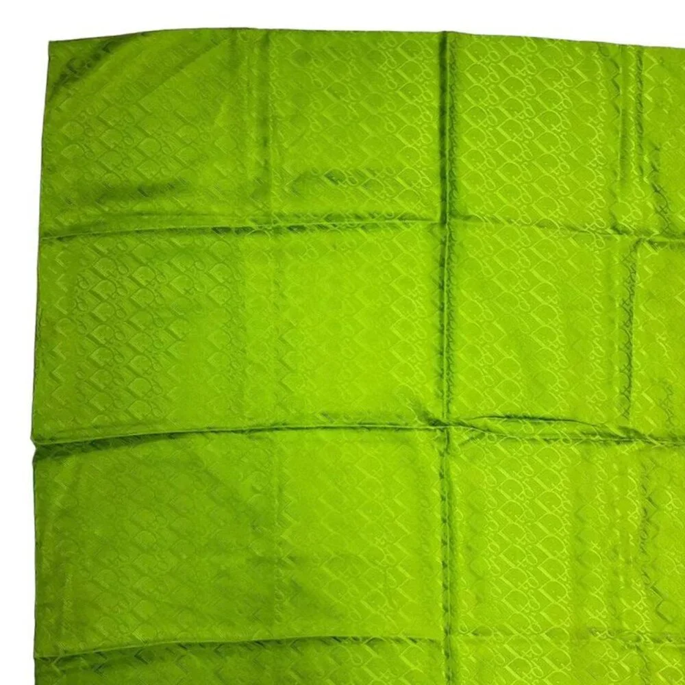 Dior Christian Scarf Silk All Over Pattern Green